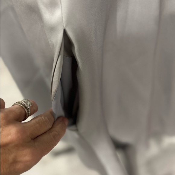 Milly Silk Sleeveless Trapeze Silk/Grey Dress with pockets Size 6 - Picture 5 of 8